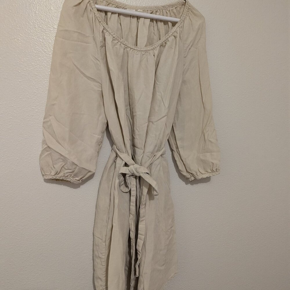 Cream Gap Cotton Belted Summer Dress - L